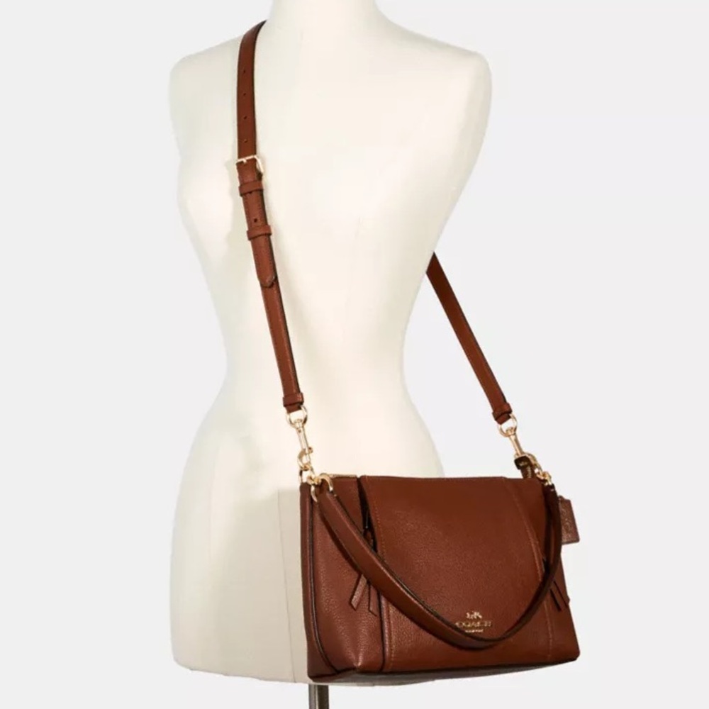 Like New Coach Genuine Leather medium size convertible bag shoulder brown cognac - Picture 13 of 13